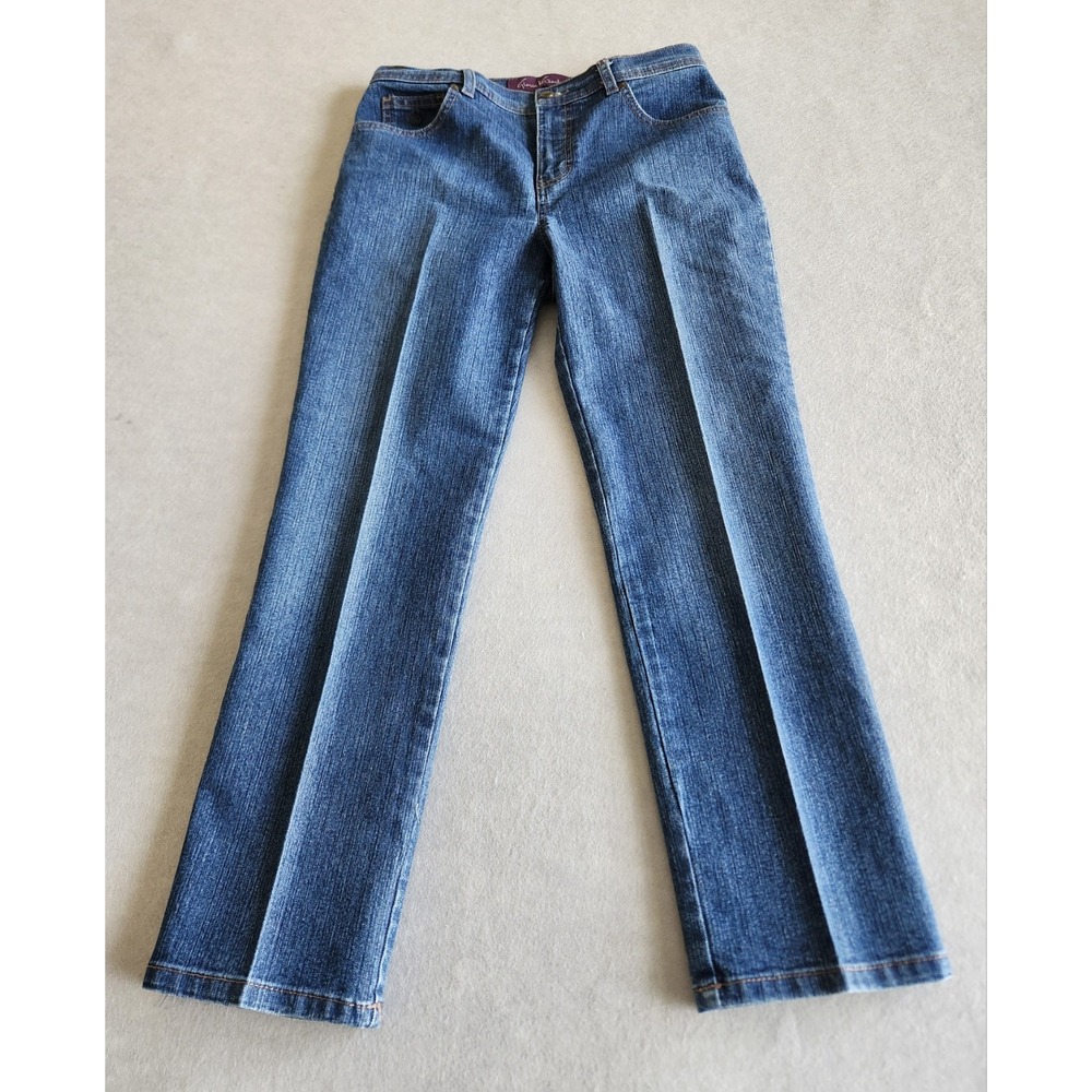 Gloria Vanderbilt Amanda Jeans Size 8P Straght Leg Dark Blue Denim